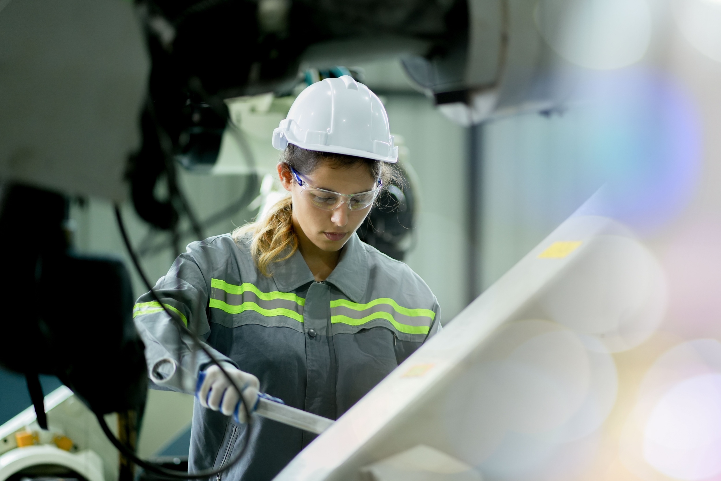 A worker in an automotive factory.